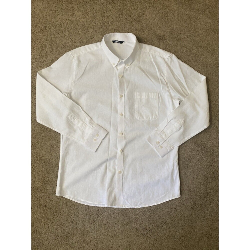 Ouku Men’s Long Sleeve Cotton White Oxford Button Down Shirt Size 2XL